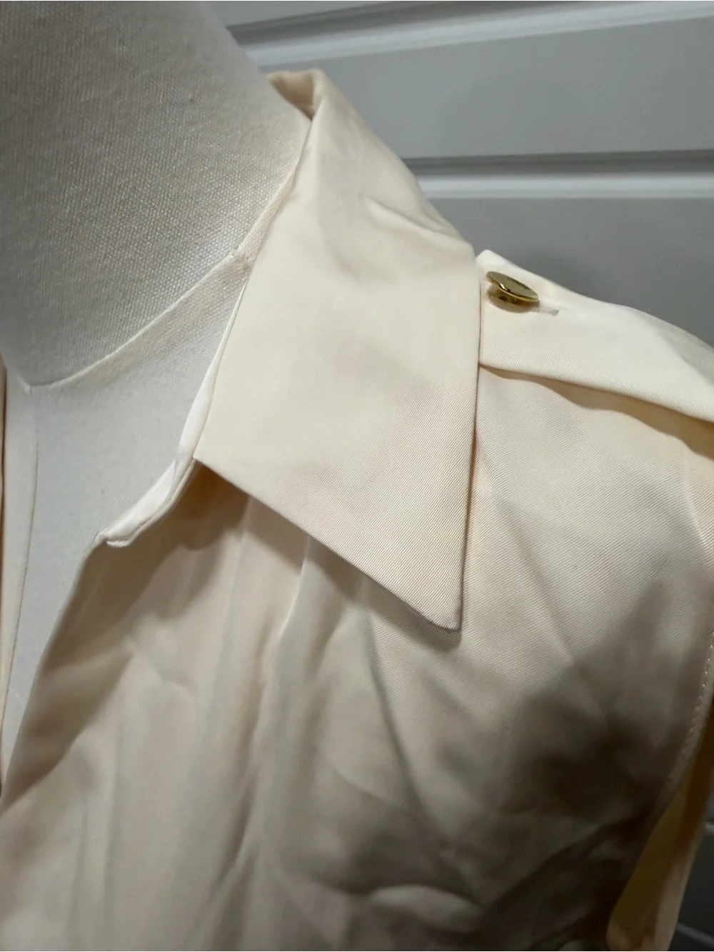 Zara Sleeveless Satin Cream Utility Jumpsuit with Belt NWT - Picture 7 of 9